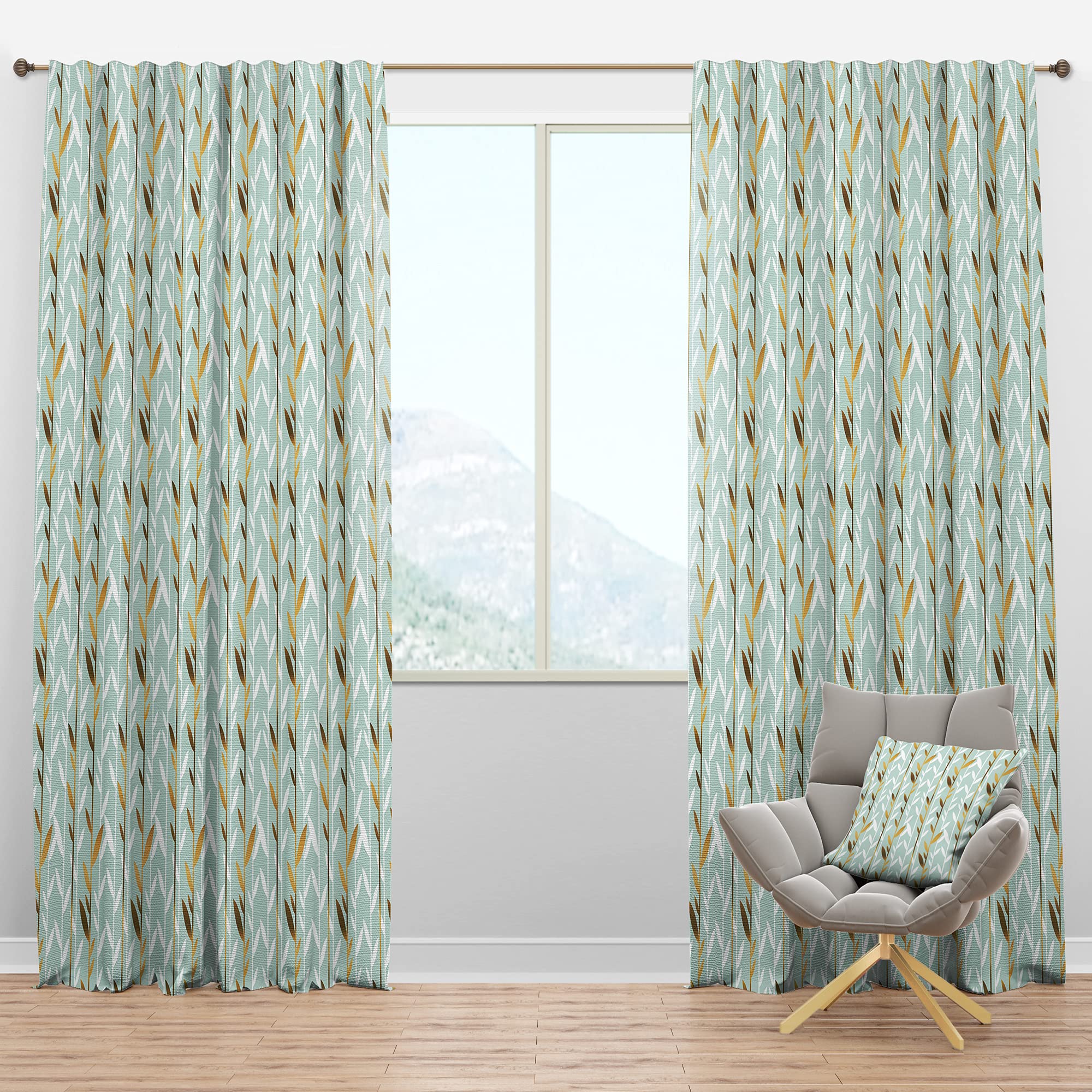 Golden Foliage Blackout Curtains - Thermal Insulated Room Darkening Drapes for Bedroom & Living Room (52x95, Single Panel) - Perfect for Home Theater, Night Shift Sleep & Energy Savings