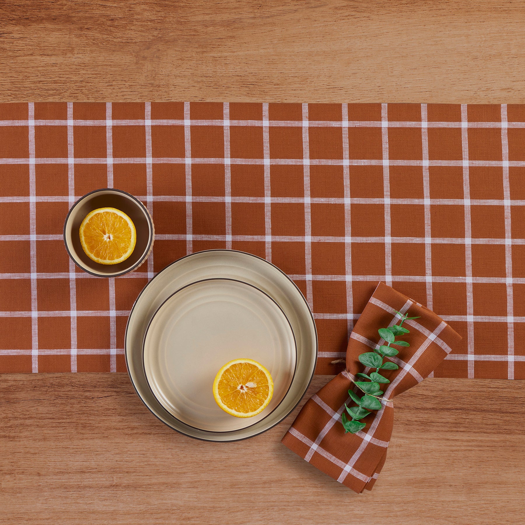 Elegant Windowpane Table Runner - White Linen Rectangular Dining Table Decor for Wedding, Christmas & Holiday Parties - Perfect for Farmhouse, Rustic & Modern Home Decor