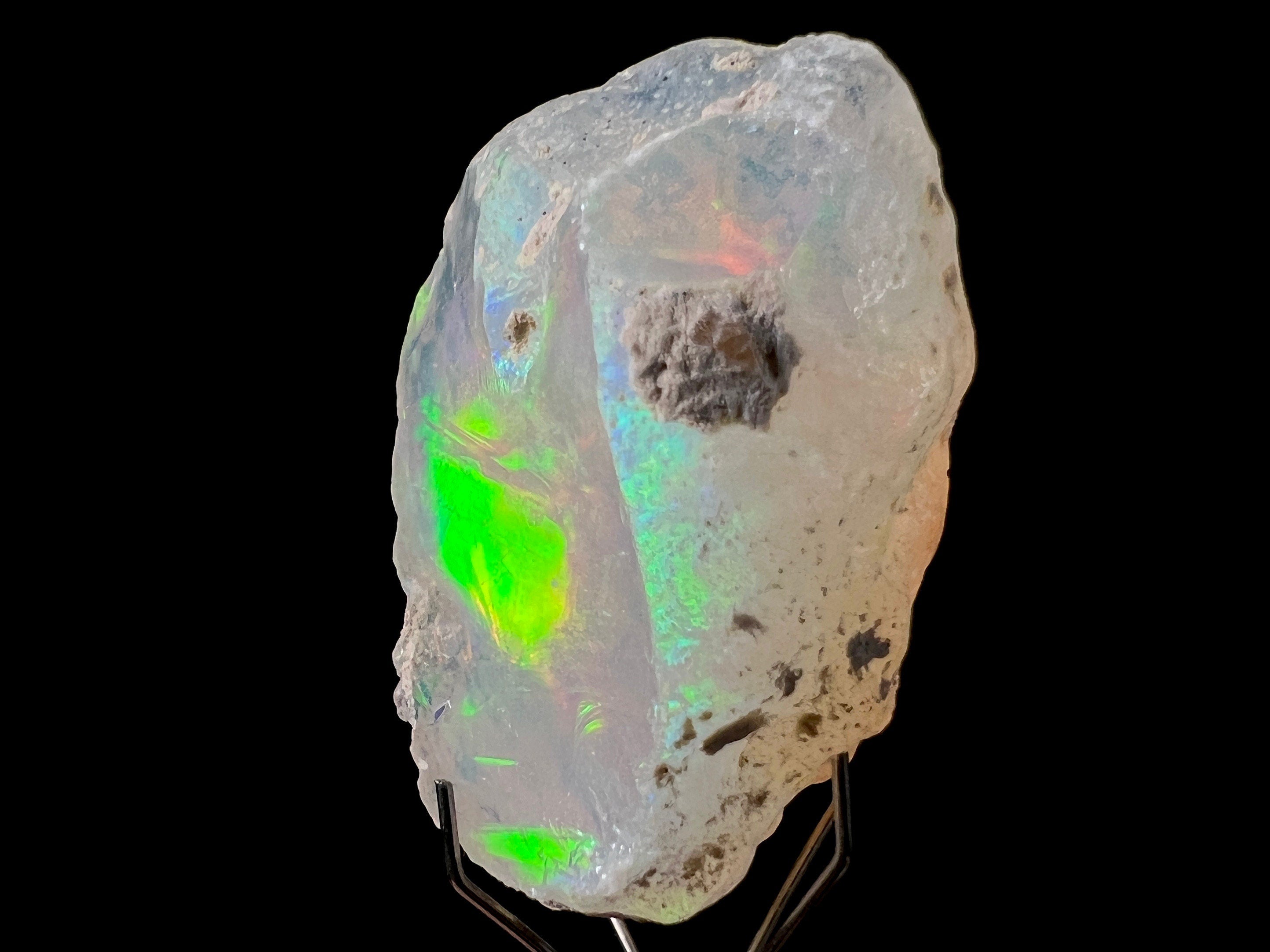 4A Cutting Grade Welo Opal Raw Crystal - October Birthstone for Jewelry Making & Gemstone Collectors | Natural Ethiopian Opal Specimen 50063 for Cabochons, Wire Wrapping & Healing Crystals