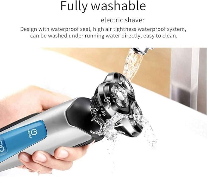Electric Razor for Men - Waterproof Rotary Shaver with Beard Trimmer, Cordless USB Rechargeable, LED Display - Perfect for Travel, Gifts for Husband & Dad - Ideal for Home, Office and On-the-Go Shaving