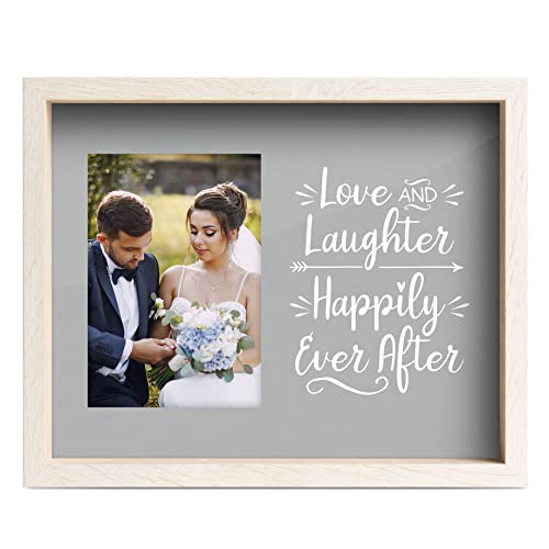 Elegant Wedding Picture Frame - 'Happily Ever After' Premium Photo Display for Couples | Perfect for Wedding Gifts, Anniversary Presents & Home Decor