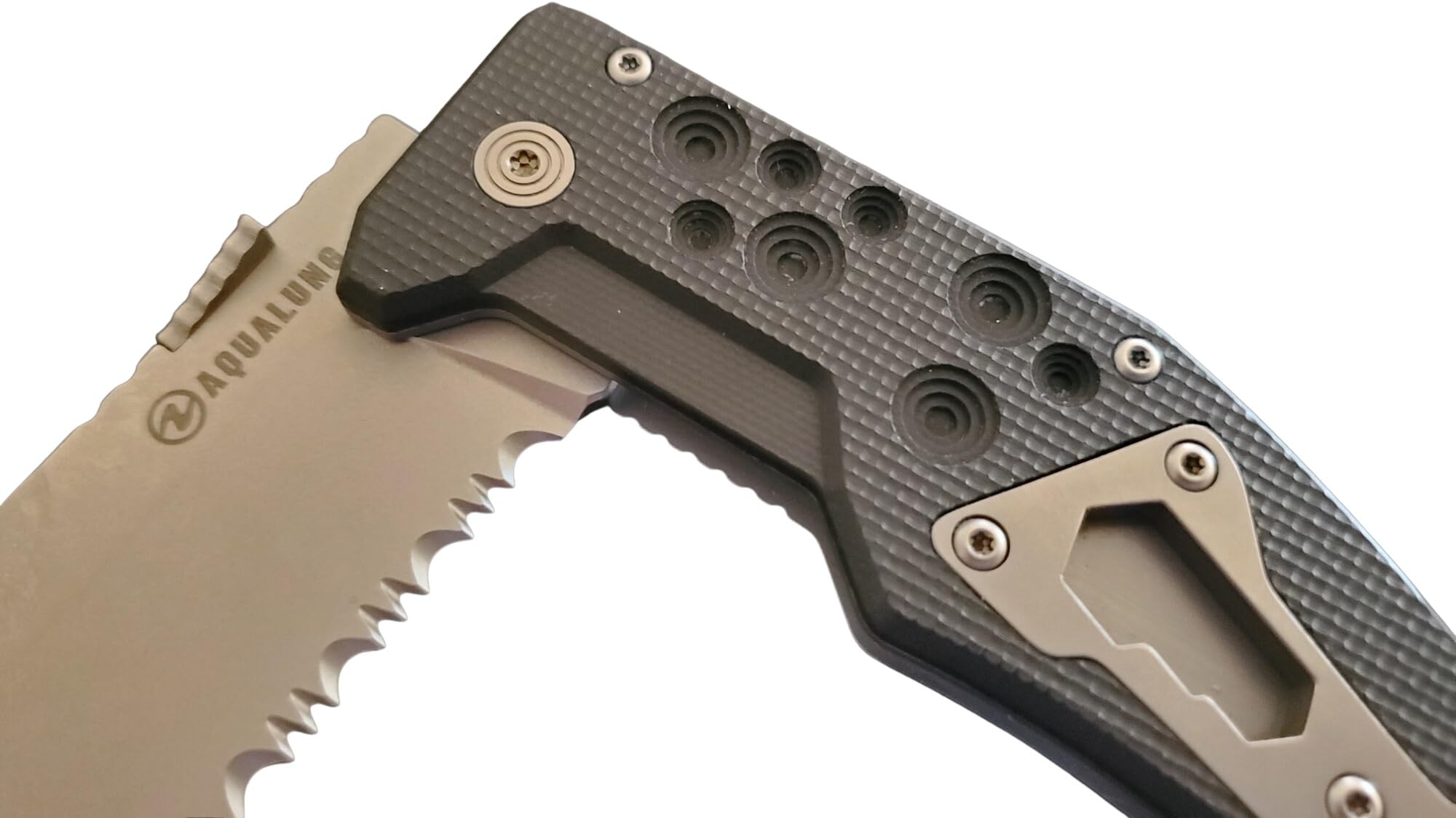 AQUALUNG Titanium Folding Knife with Blunt Tip - Compact Dive Knife for Scuba Diving, Snorkeling & Water Sports