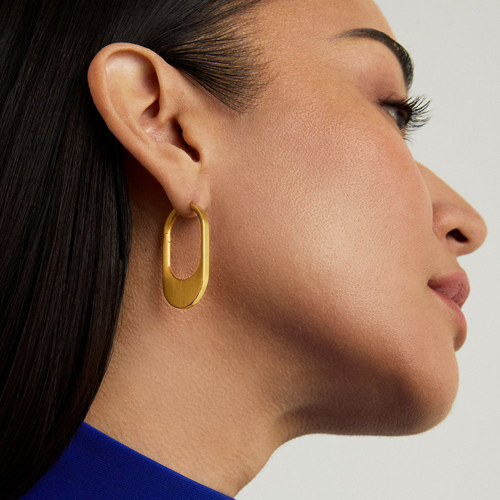 Gold Crosby Hinged Hoops - Premium Quality Jewelry for Women | Perfect for Everyday Wear, Parties & Special Occasions