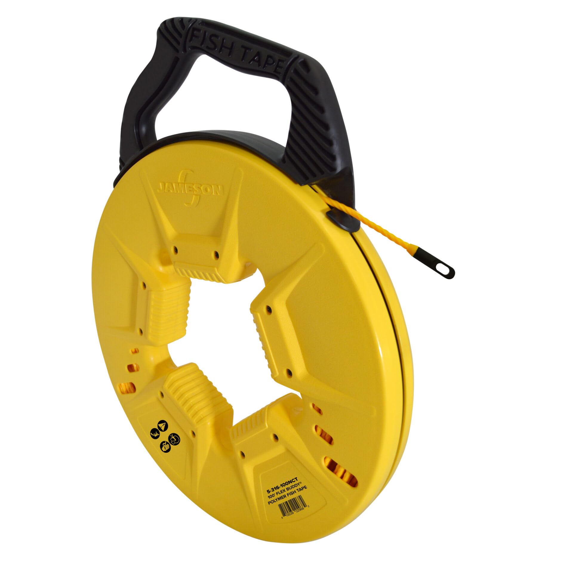 Jameson Flex Buddy™ Non-Conductive Fish Tape - Heavy Duty Polymer Cable Pulling Tool for Electricians | Ideal for Conduit Wiring & Electrical Installations