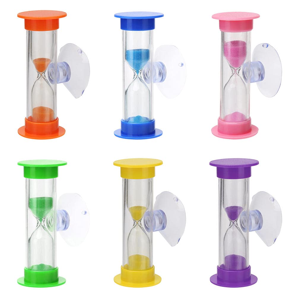 BAWAQAF 3-Minute Sand Timer for Kids Teeth Brushing - Colorful Hourglass with Suction Cup - Fun Bathroom Decor & Toothbrush Timer for Children - Perfect for Morning/Night Routines & Dental Hygiene Education