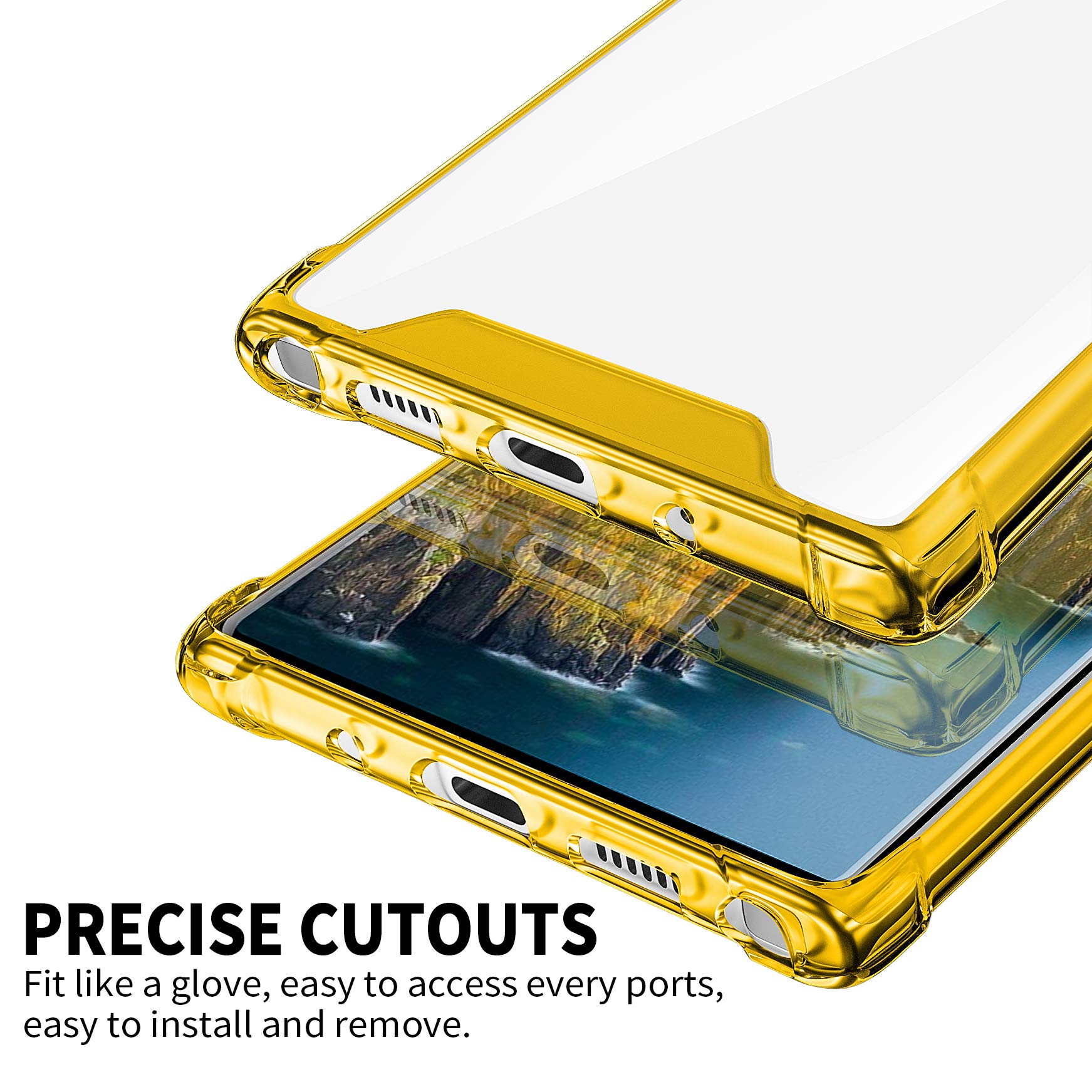 Samsung Galaxy Note 10 Case (2019) - Clear Gradient Slim Protective Phone Cover with Reinforced TPU Bumper | Shockproof & Durable | Perfect for Everyday Use, Work & Travel (Pink Gold)