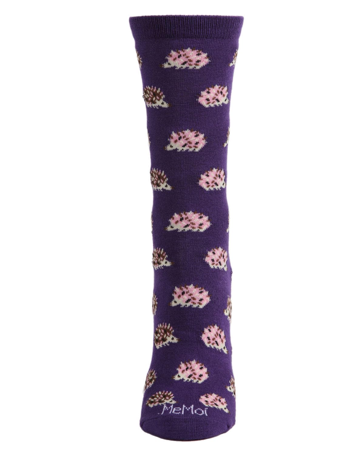 MeMoi Hedgehogs Rayan Blend Crew Socks - Soft & Comfortable Cotton Socks for Men & Women - Perfect for Casual Wear, Gifts, and Everyday Comfort