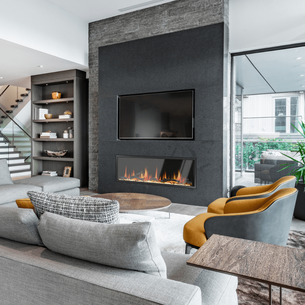 Litedeer Homes Latitude Built-in Smart Electric Fireplace with 1 Inch Trim - Realistic Flame Effect for Living Room, Bedroom & Office - Modern Heating Solution for Winter & Home Decor