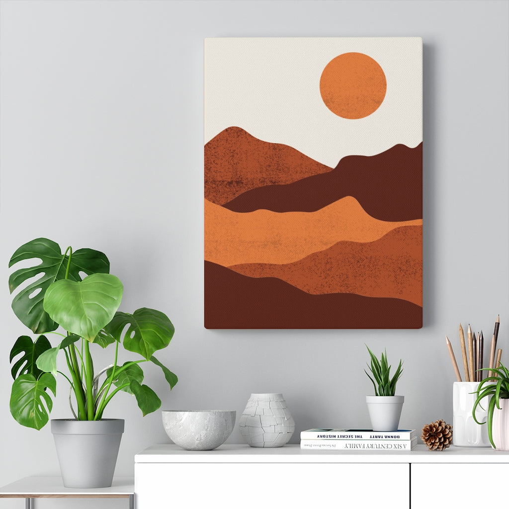 Midwestern Wall Art - Premium Canvas Print Decor for Living Room, Bedroom & Office | Desert Landscape Wall Hanging for Home & Office Decoration