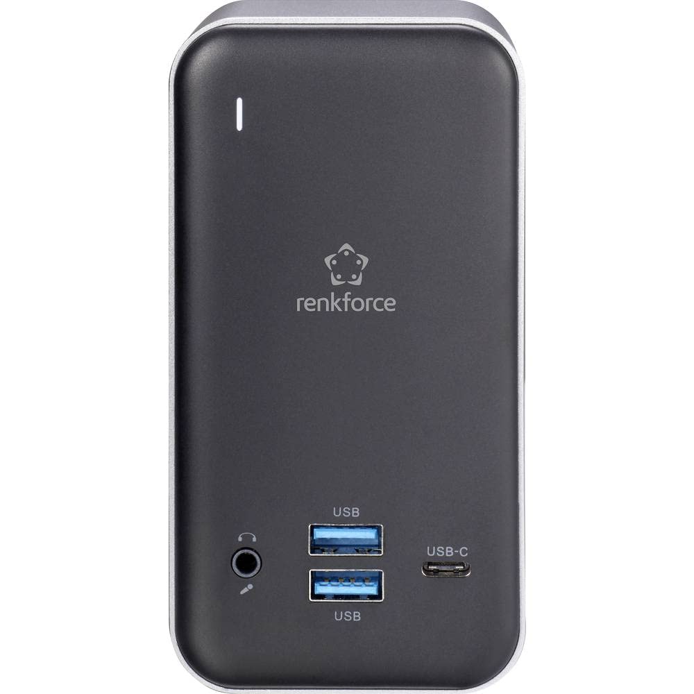 Renkforce RF-DKS-650 USB-C Docking Station with Charging Function - Universal Compatibility for Laptops & Devices | Perfect for Home Office, Gaming & Multi-Monitor Setup
