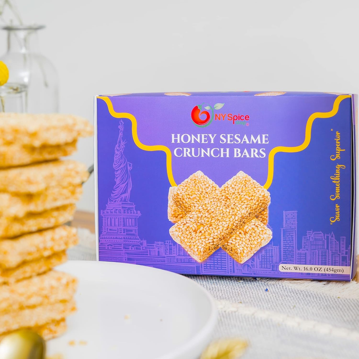 NY SPICE SHOP Premium Sesame Honey Candy Bars - 10lb Bulk Pack of Crunchy Sesame Snacks - All Natural Honey & Sesame Seed Treats - Perfect for Gifts, Parties & Healthy Snacking