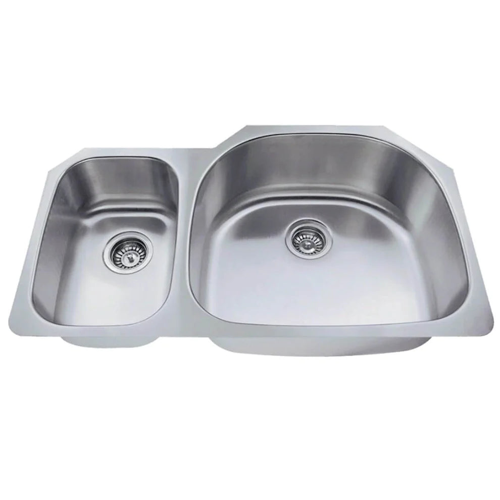 Allora USA KSN 3321R 33x22 Inch Undermount Double Bowl Stainless Steel Kitchen Sink - Durable & Rustproof for Busy Home Cooks & Restaurant Use