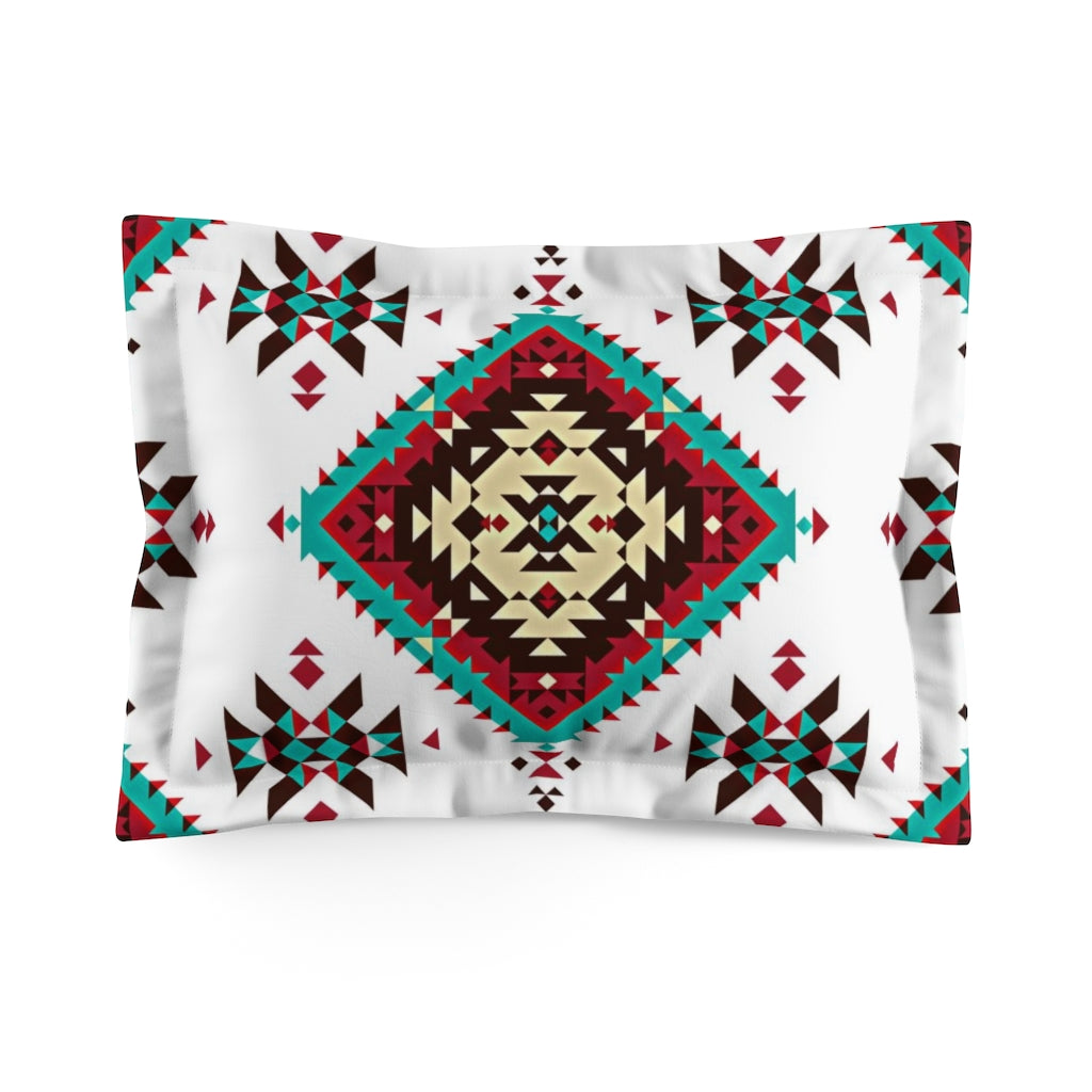 Southwestern Flare Microfiber Pillow Sham - Standard & King Size Bedding Pillows for Bedroom Decor | Perfect for Southwestern, Boho & Farmhouse Style Home Decor