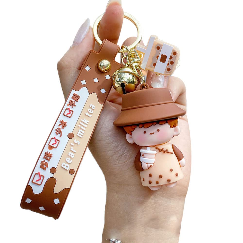 HSYHERE Cute Bubble Tea Bear Keychain for Men & Women - Unique Valentine's Gift for Couples, Best Friends - Perfect for Keyrings, Backpacks, Gifts & Everyday Carry