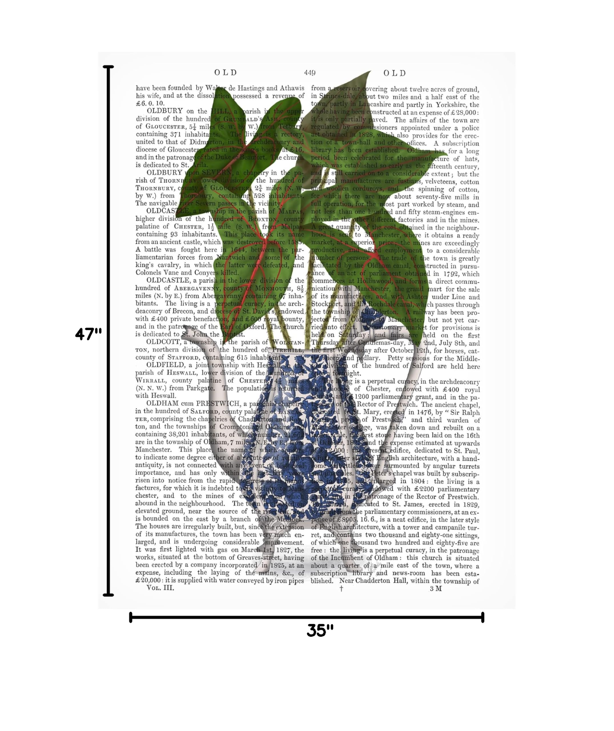 Trademark Fine Art 'Chinoiserie Vase 4 With Plant Book Print' Canvas Wall Art by Fab Funky - Perfect for Living Room, Bedroom & Office Decor