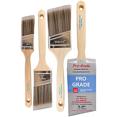 Premium Professional Paint Brushes Set - 4 Pack Angled Artist Brushes for Oil, Acrylic & Watercolor Painting - Perfect for Canvas, Wood & DIY Home Decor Projects