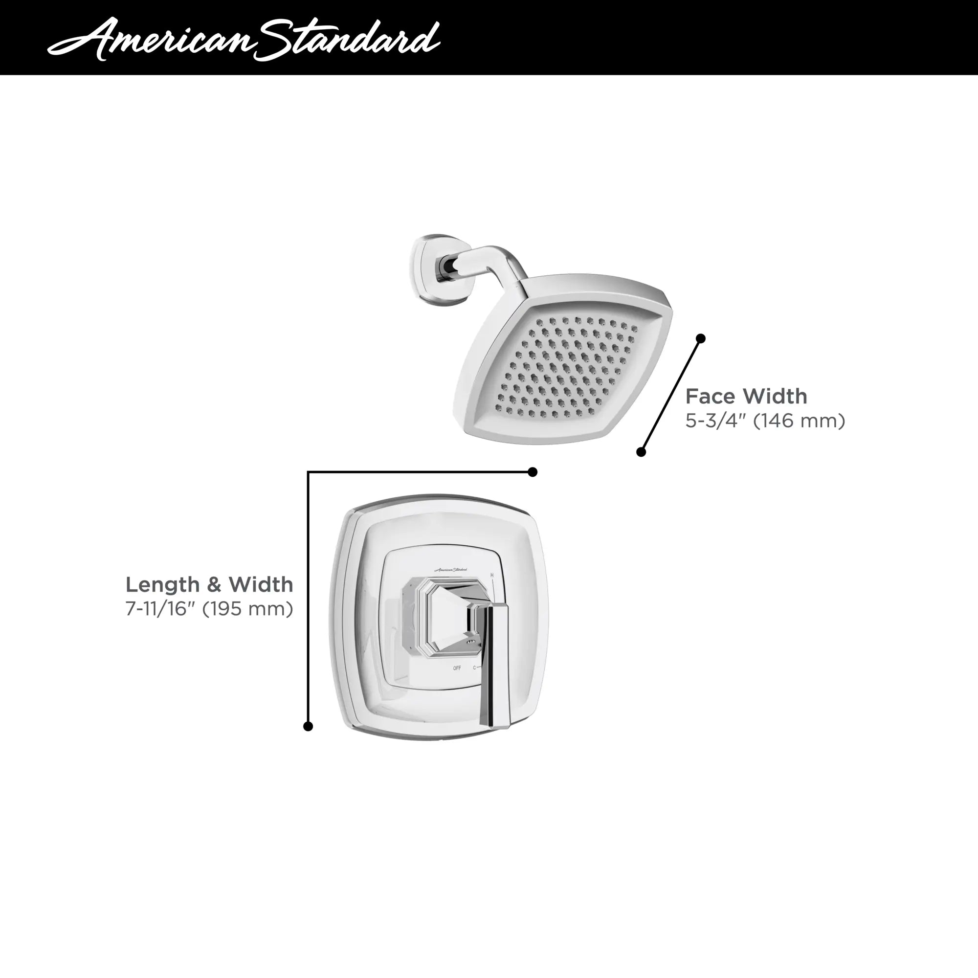 Crawford 1.8 GPM Water Saving Shower Trim Kit with Double Ceramic Pressure Balance Cartridge & Lever Handle - Perfect for Eco-Friendly Bathrooms & Water Conservation Homes
