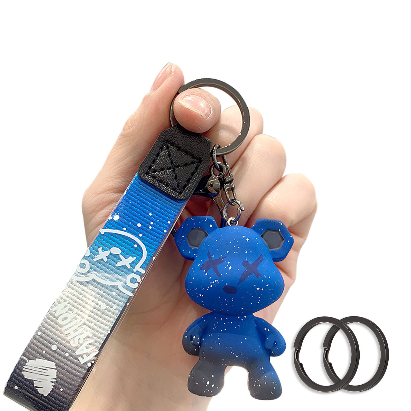 Color Changing Bear Keychain - Cute & Creative Braided Lanyard Key Holder for Car Keys | Perfect Gift for Kids, Teens & Car Enthusiasts | Home, Office & Travel Accessory