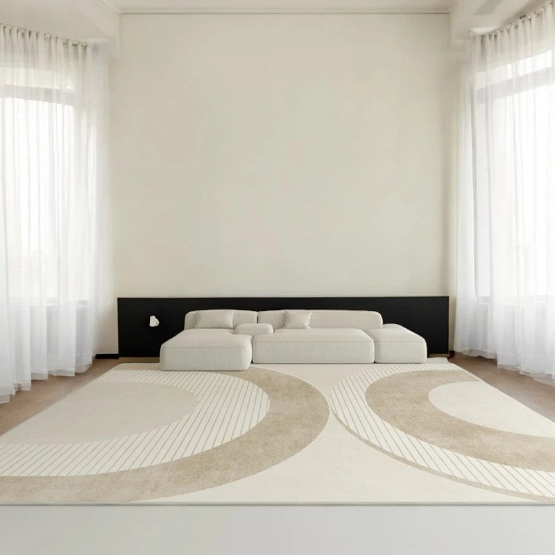 Stylish Geometric Polyester Area Rug for Living Room - Soft & Durable Home Decor for Modern Spaces