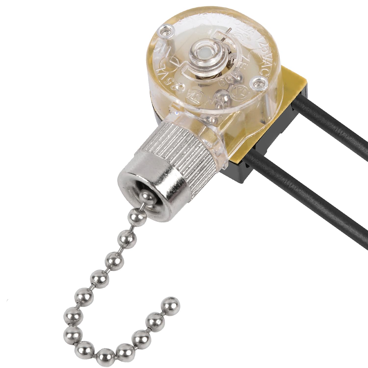 Zing Ear ZE-109 Ceiling Fan Light Switch - On/Off Speed Control with Beaded Pull Chain Extension - Compatible with Hunter Ceiling Fans, Lamps & Wall Lights (Nickel Finish) - Perfect for Bedroom, Living Room & Office Lighting Control