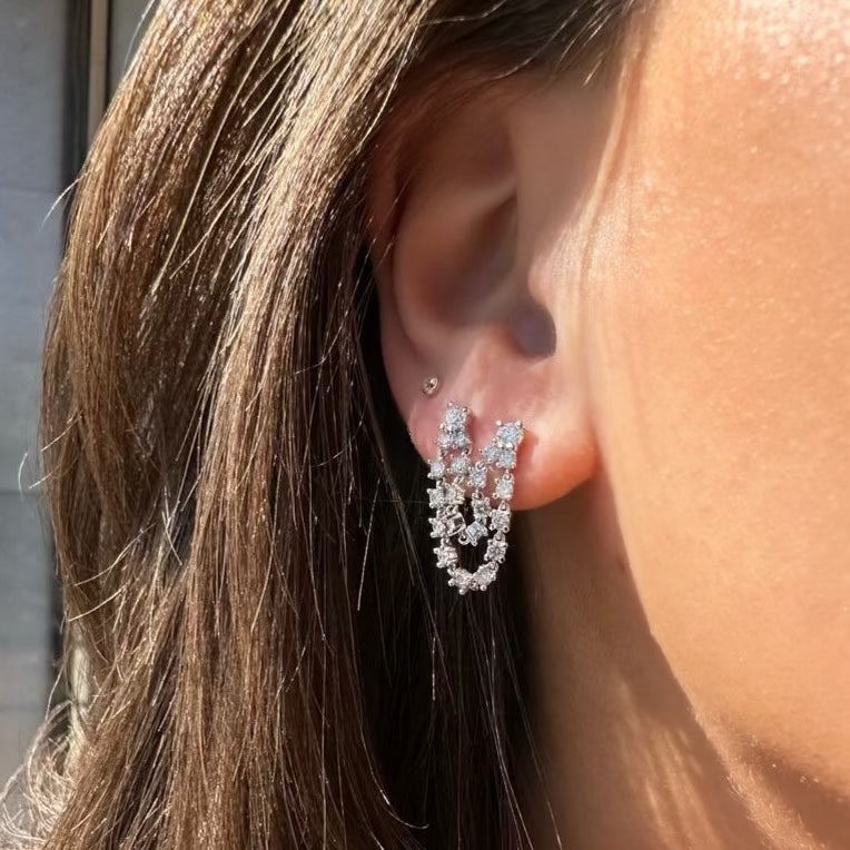 Trendy Chain Drop Earrings for Women - Elegant Dangle Jewelry for Party, Wedding & Everyday Wear