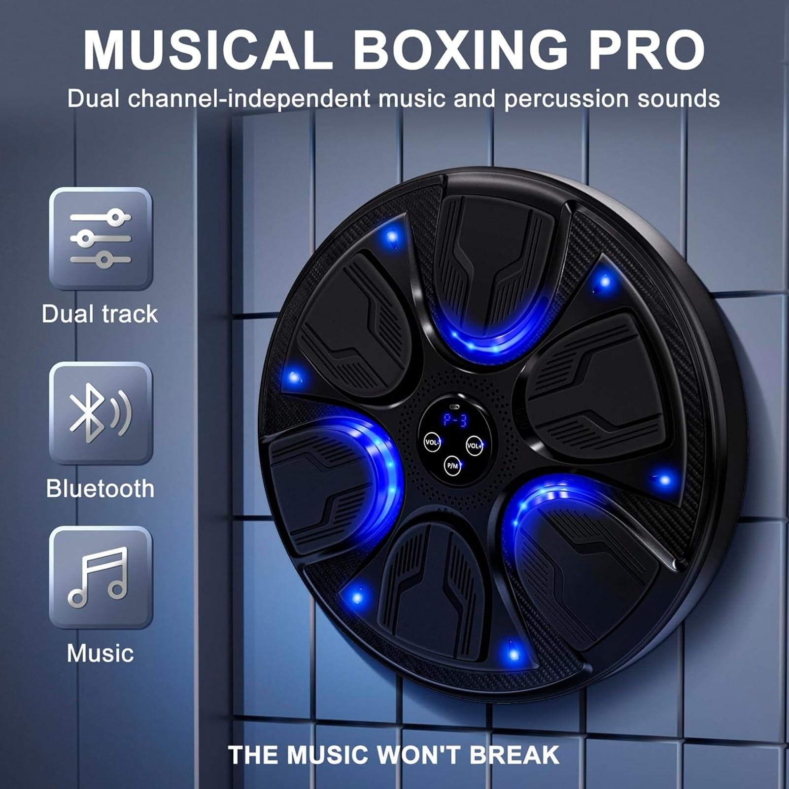 Wall Mounted Electronic Boxing Trainer with LED Lights - Home Gym Equipment for Boxing Training, Fitness & Exercise | Perfect for Indoor, Garage & Boxing Gym Workouts