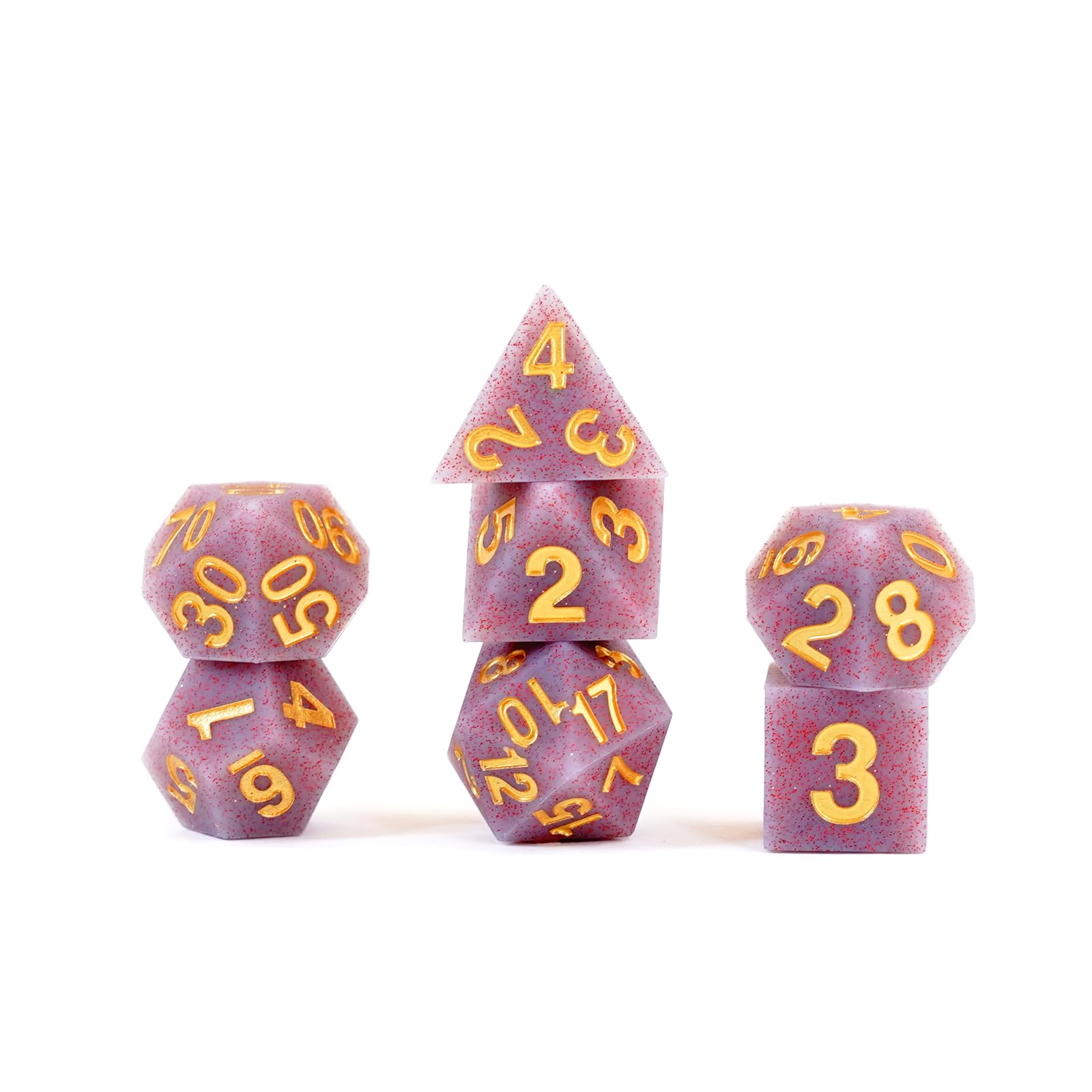 FanRoll 16mm Sharp Edge Silicone Rubber Polyhedral DND Dice Set - Volcanic Soot Color RPG Dice for Dungeons & Dragons, Pathfinder, MTG and Tabletop Gaming
