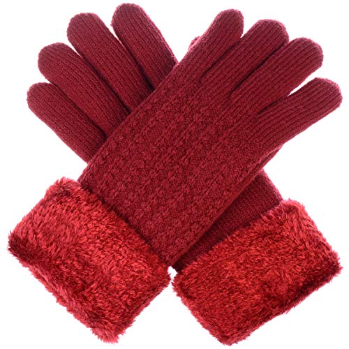 Faux Fur Cuff-red