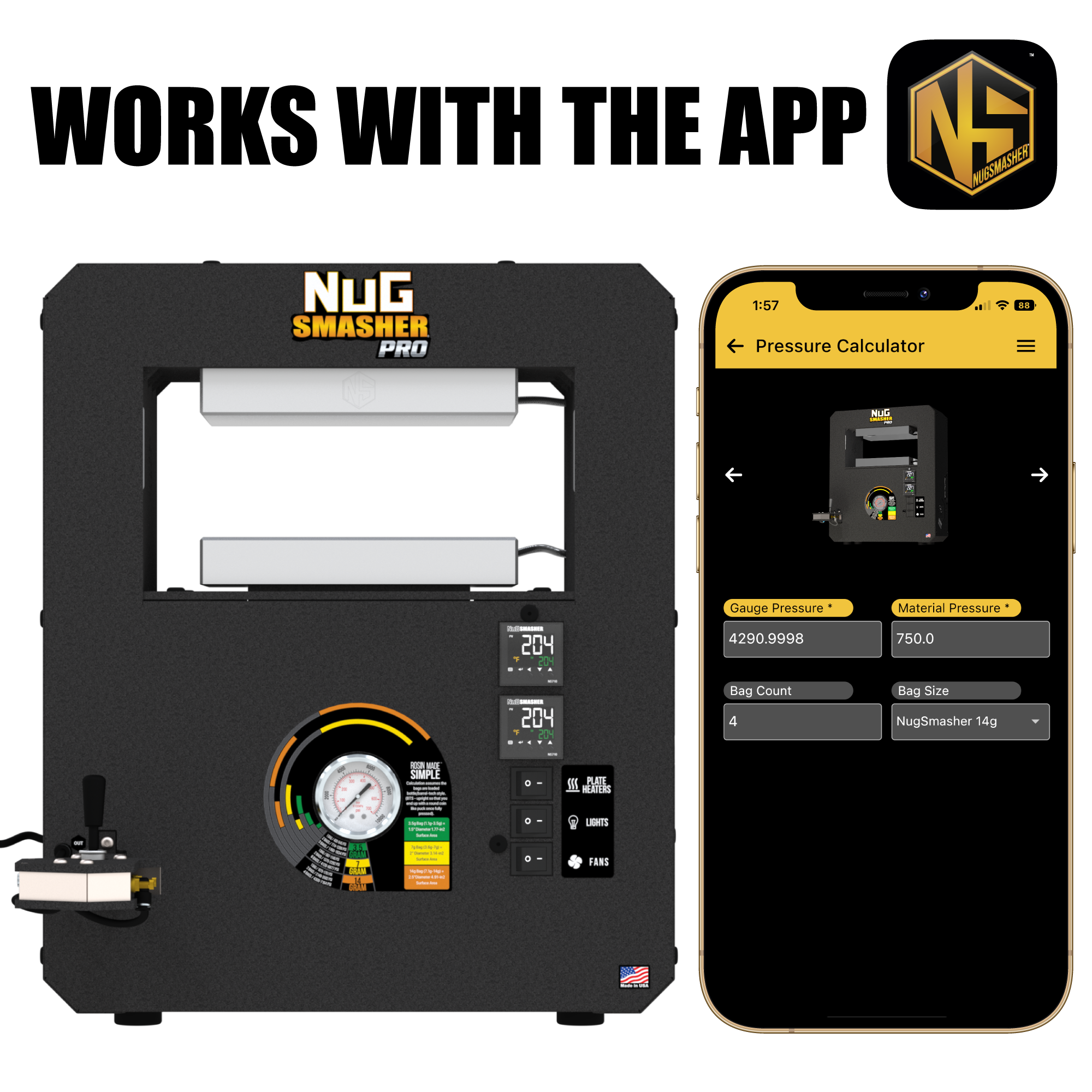 NugSmasher Pro 20 Ton Rosin Press Kit with Essential Accessories - Perfect for Home DIY Rosin Extraction and Concentrate Production