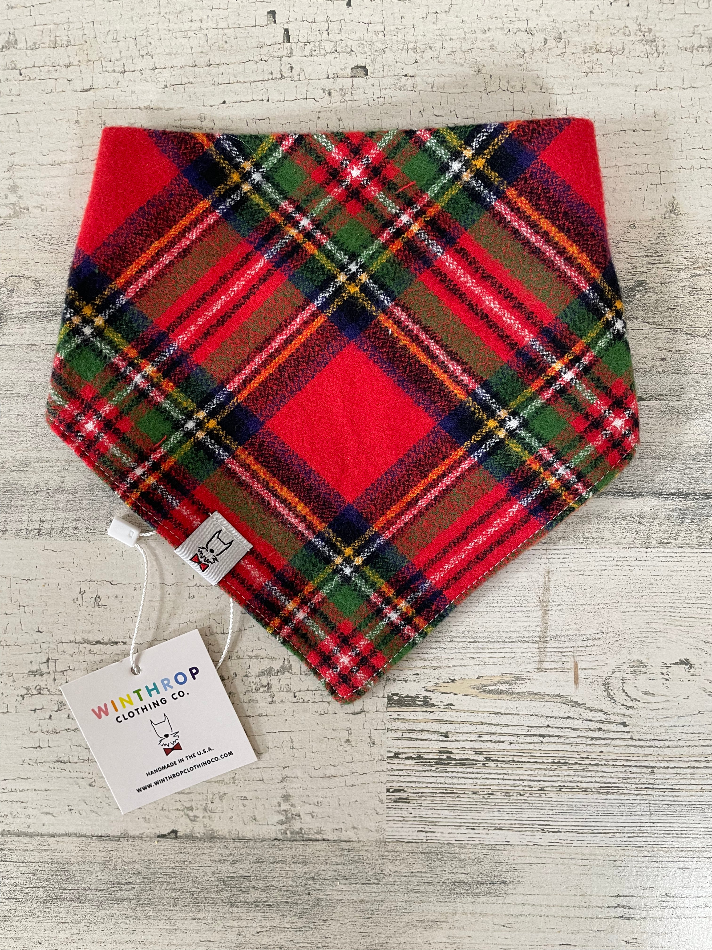 Red Tartan Bandana for Men & Women - Large Size Cotton Scarf for Fashion, Outdoor Activities & Costume Accessories