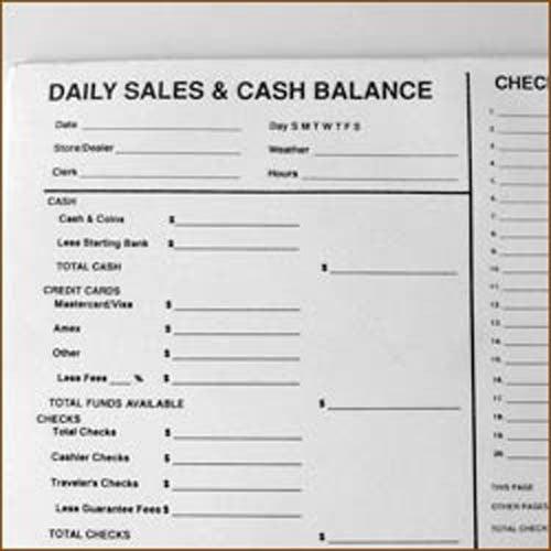 Daily Sales & Balance Forms (50 Sheets/Pad) - Perfect for Small Business Accounting, Bookkeeping, and Financial Tracking