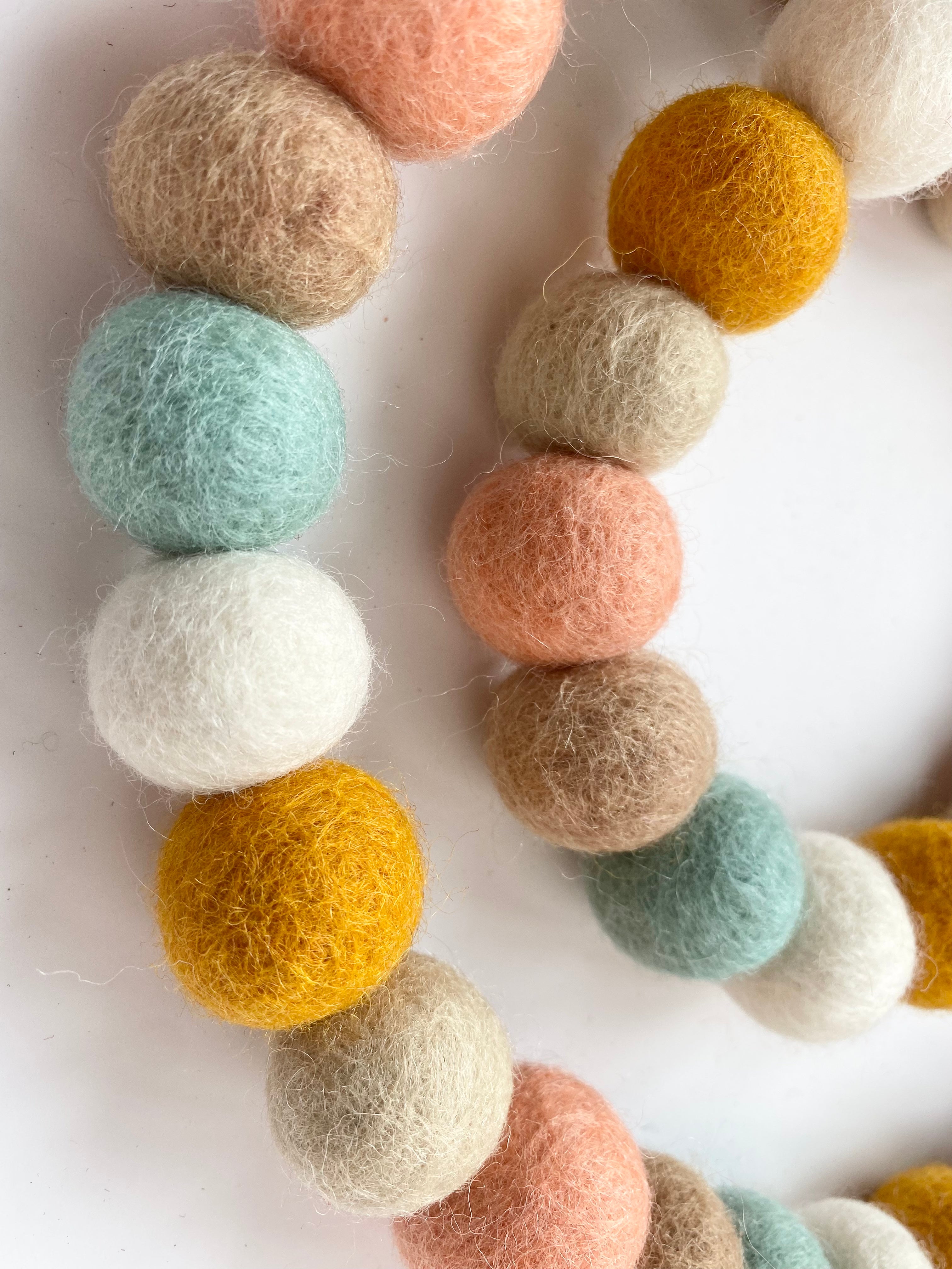 Gender Neutral Felt Ball Garland for Baby Showers - Perfect Nursery Decor & Gender Reveal Party Decoration