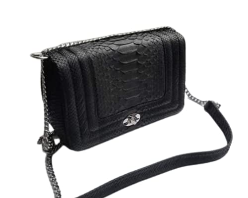 Authentic Python Snakeskin Evening Clutch Bag for Women - Luxury Handbag in Black, Brown, Blue & Natural Colors | Perfect for Parties, Weddings & Formal Events
