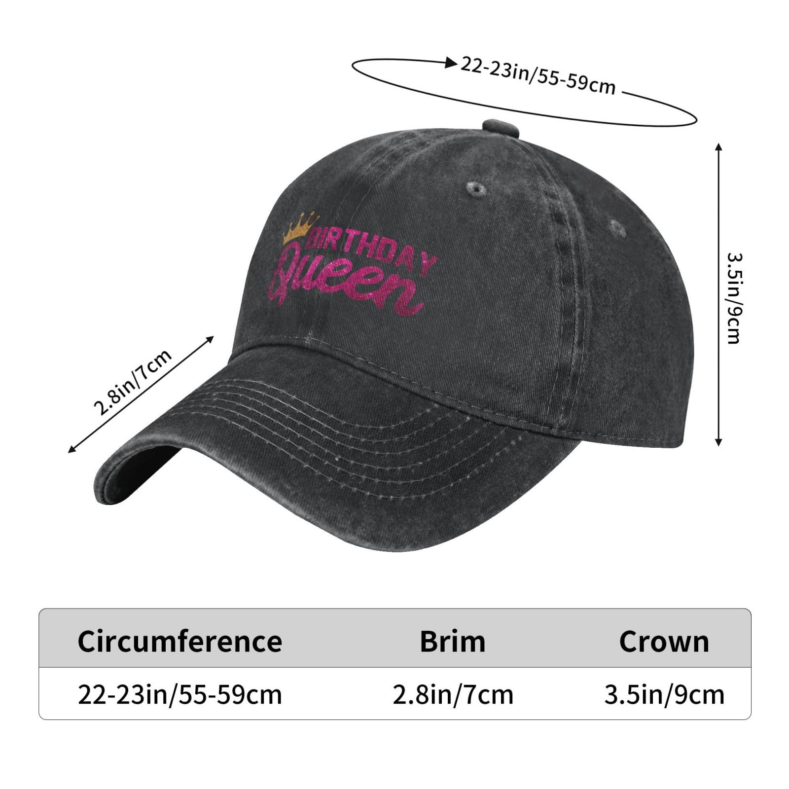 Happy Birthday Baseball Cap - Adjustable Washed Denim Sports Hat for Men & Women | Perfect for Birthday Parties, Gifts & Casual Wear