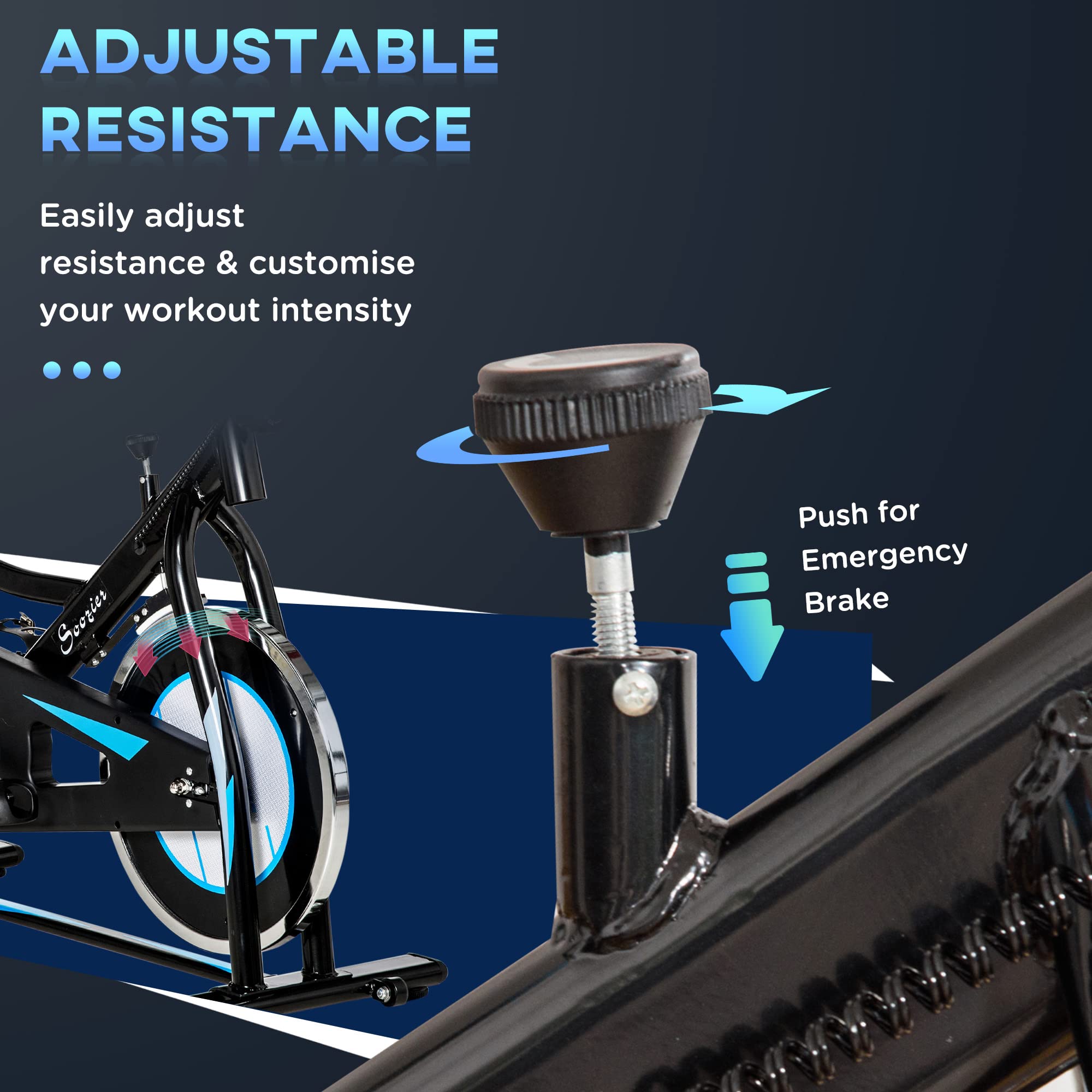 Soozier Exercise Bike for Home - Adjustable Indoor Cycling Bike with Comfortable Seat Cushion & LCD Monitor - Perfect for Cardio Workouts, Weight Loss, and Home Gym Fitness Training