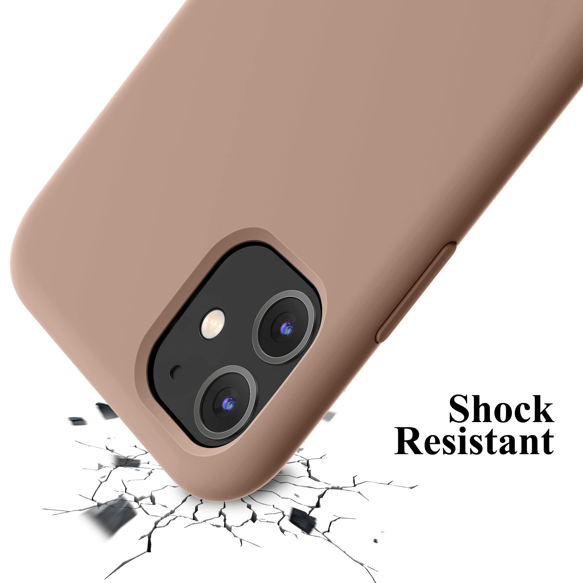OTOFLY Ultra Slim Liquid Silicone Case for iPhone 11 - Shockproof & Anti-Scratch Full Body Protection Cover (Light Brown) | Perfect for Daily Use, Travel & Outdoor Activities