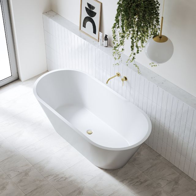 Bao Bon 1700mm Freestanding Bathtub - Modern Luxury Soaking Tub for Spa-Like Relaxation at Home - Perfect for Master Bathroom or Contemporary Bathroom Design