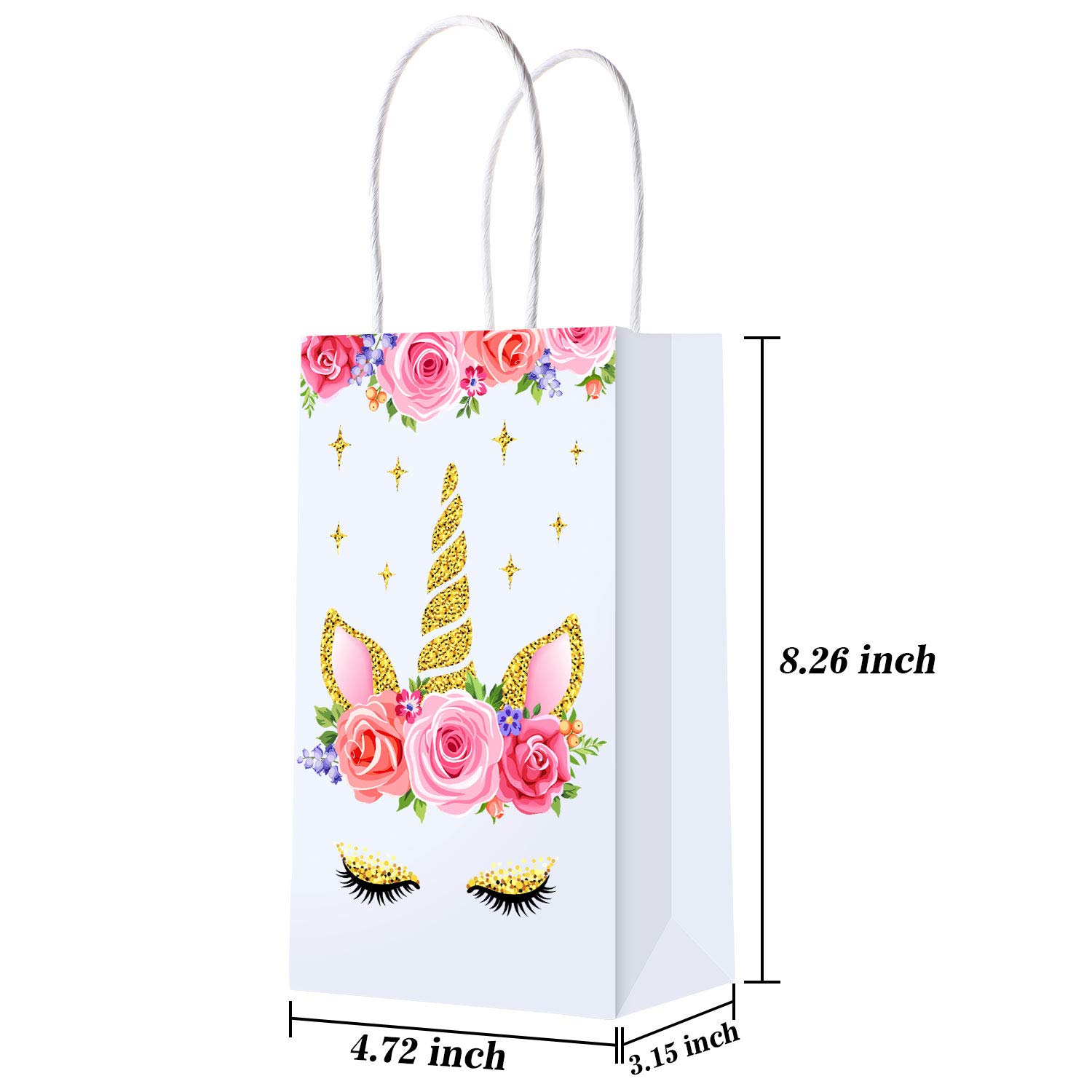 12 Pack Unicorn Party Favor Bags with Handles - Rainbow Themed Birthday Party Supplies for Kids, Baby Showers & Special Events - Perfect for Candy, Treats & Goodie Gifts (Boys & Girls) - Great for Unicorn Themed Celebrations, Birthday Parties & Festive Gatherings