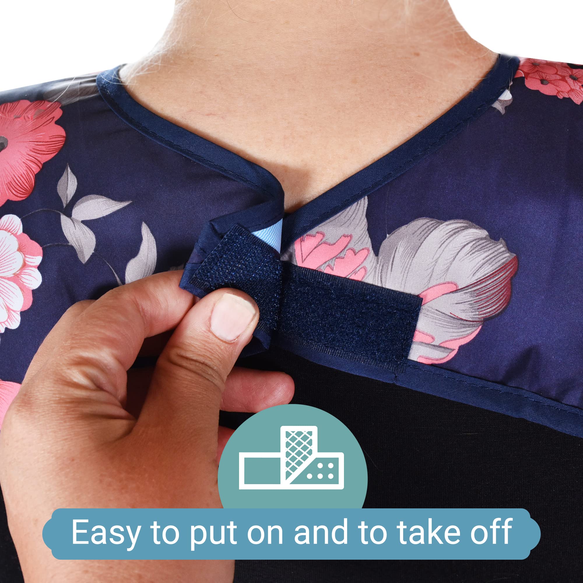 12 Pack Waterproof Adult Bibs with Crumb Catcher - Reusable Clothing Protectors for Elderly, Seniors & Disabled - Ideal for Dining, Nursing Homes & Mealtime Assistance