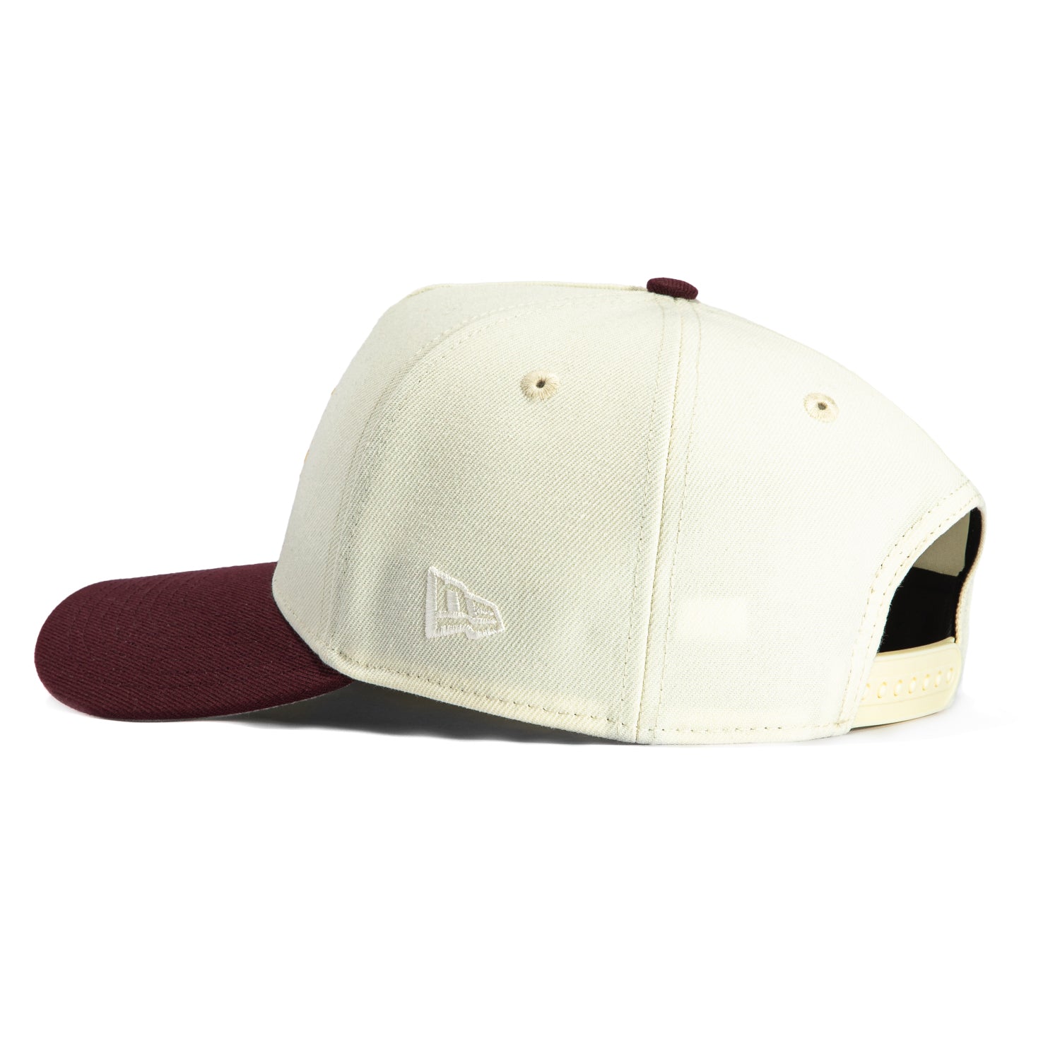 New Era 9Forty A-Frame Arizona State Sun Devils Sparky Flame Adjustable Baseball Cap - White & Maroon for College Sports Fans, Game Day Outfits, and Casual Streetwear