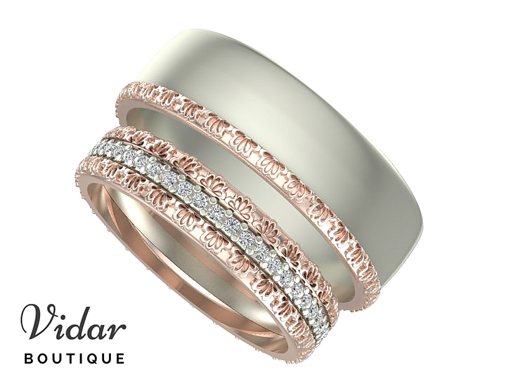 Unique Matching Wedding Bands for Couples - Elegant His & Hers Wedding Ring Sets - Perfect for Engagement, Anniversary & Vow Renewal Ceremonies