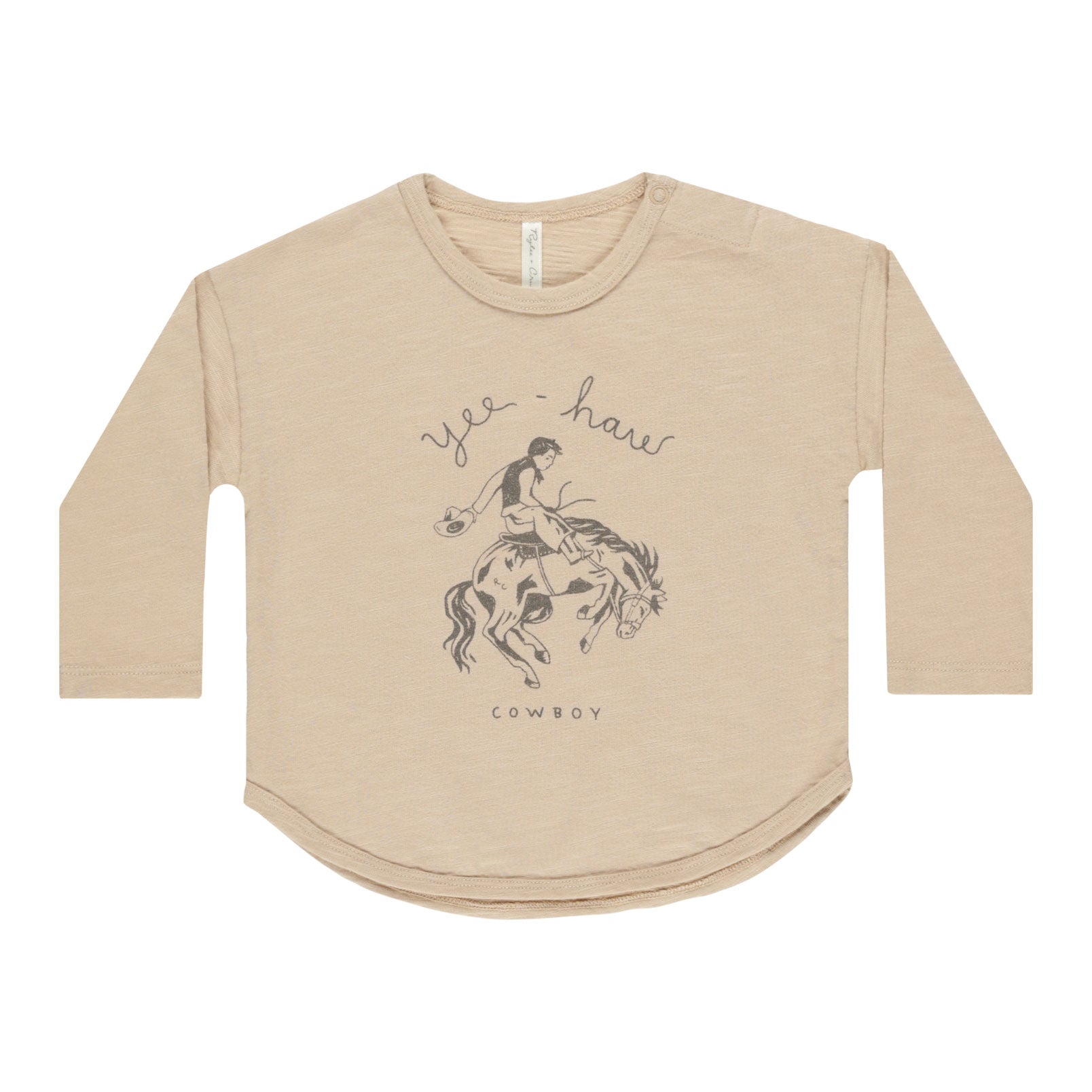 Yee Haw Long Sleeve T-Shirt for Men & Women | Soft Cotton Comfort Fit | Sand Color | Western Style Casual Wear | Perfect for Rodeo, Country Music Festivals & Outdoor Adventures