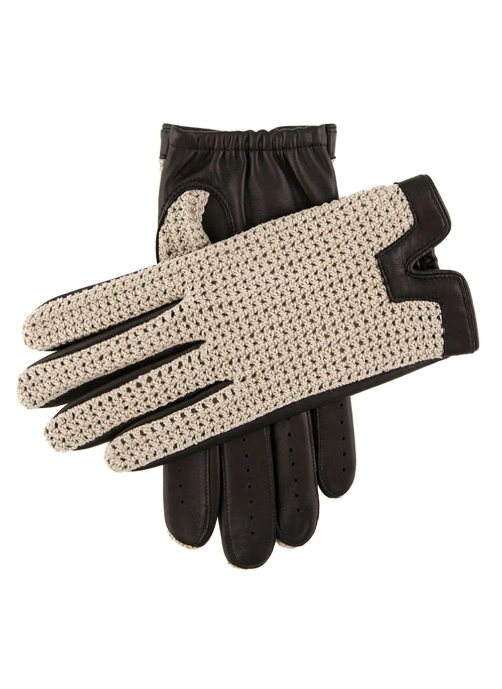 Men's Donnington Crochet Back Driving Gloves - Black | Premium Leather Touchscreen Gloves for Driving, Motorcycle & Winter Use