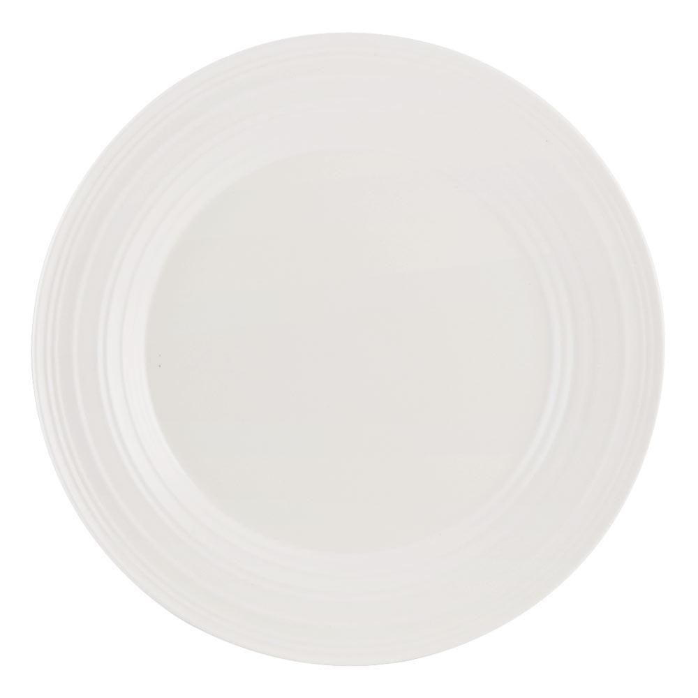 16-Piece Swirl White Dinnerware Set - Service for 4, Elegant Porcelain Plates, Bowls & Mugs - Perfect for Family Dinners, Entertaining Guests & Restaurant-Style Dining