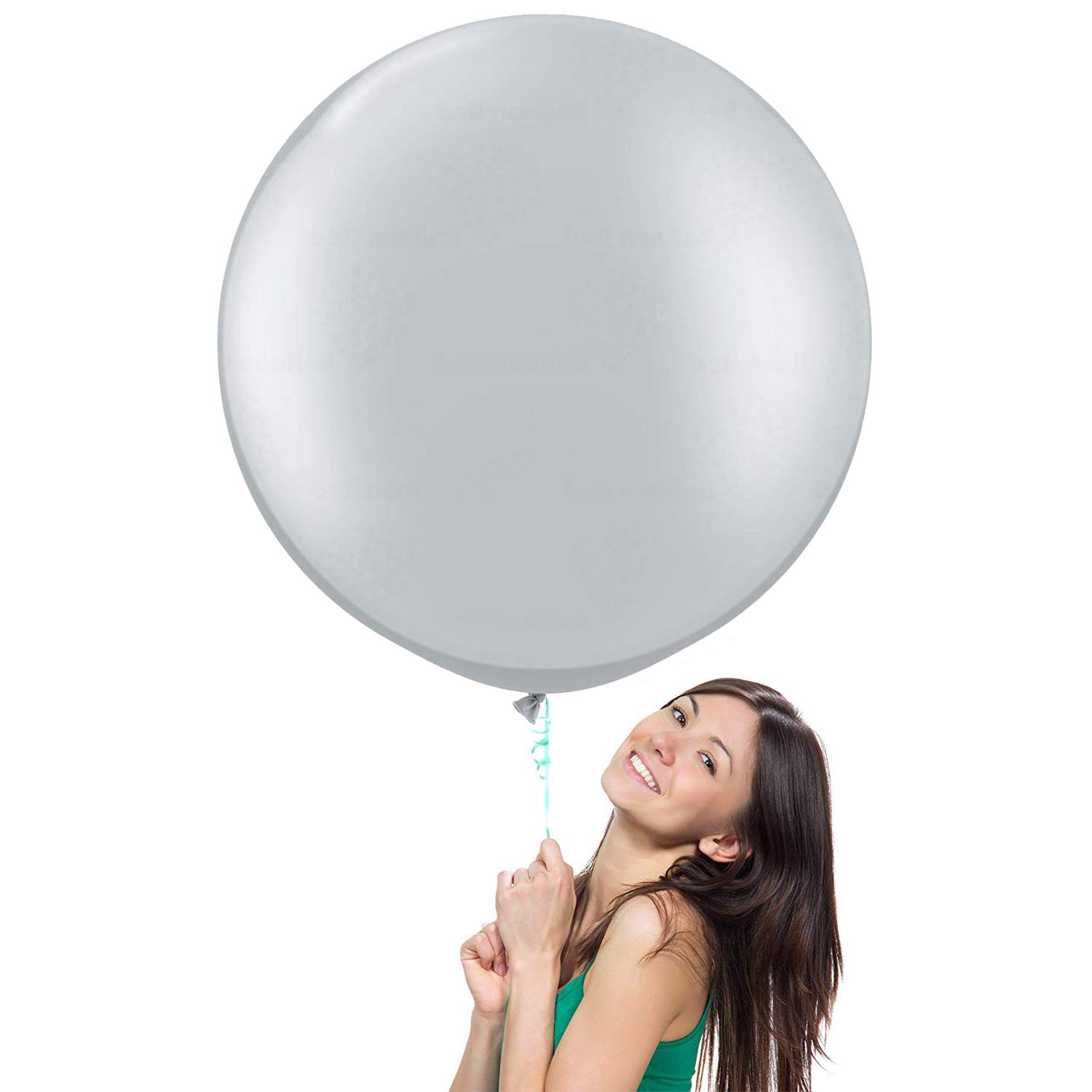 36 Inch Giant Latex Balloons for Birthday Wedding Party Decorations - 6 Pack Silver Large Round Balloons - Perfect for Baby Showers, Graduations & Anniversary Celebrations