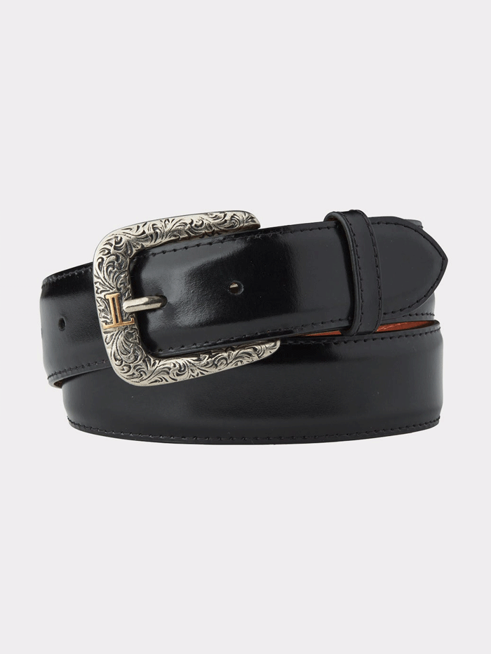 Lucchese W2201 Men's Smooth Goat Leather Western Belt - Black | Durable & Stylish Cowboy Belt for Rodeo, Ranch Work & Casual Wear