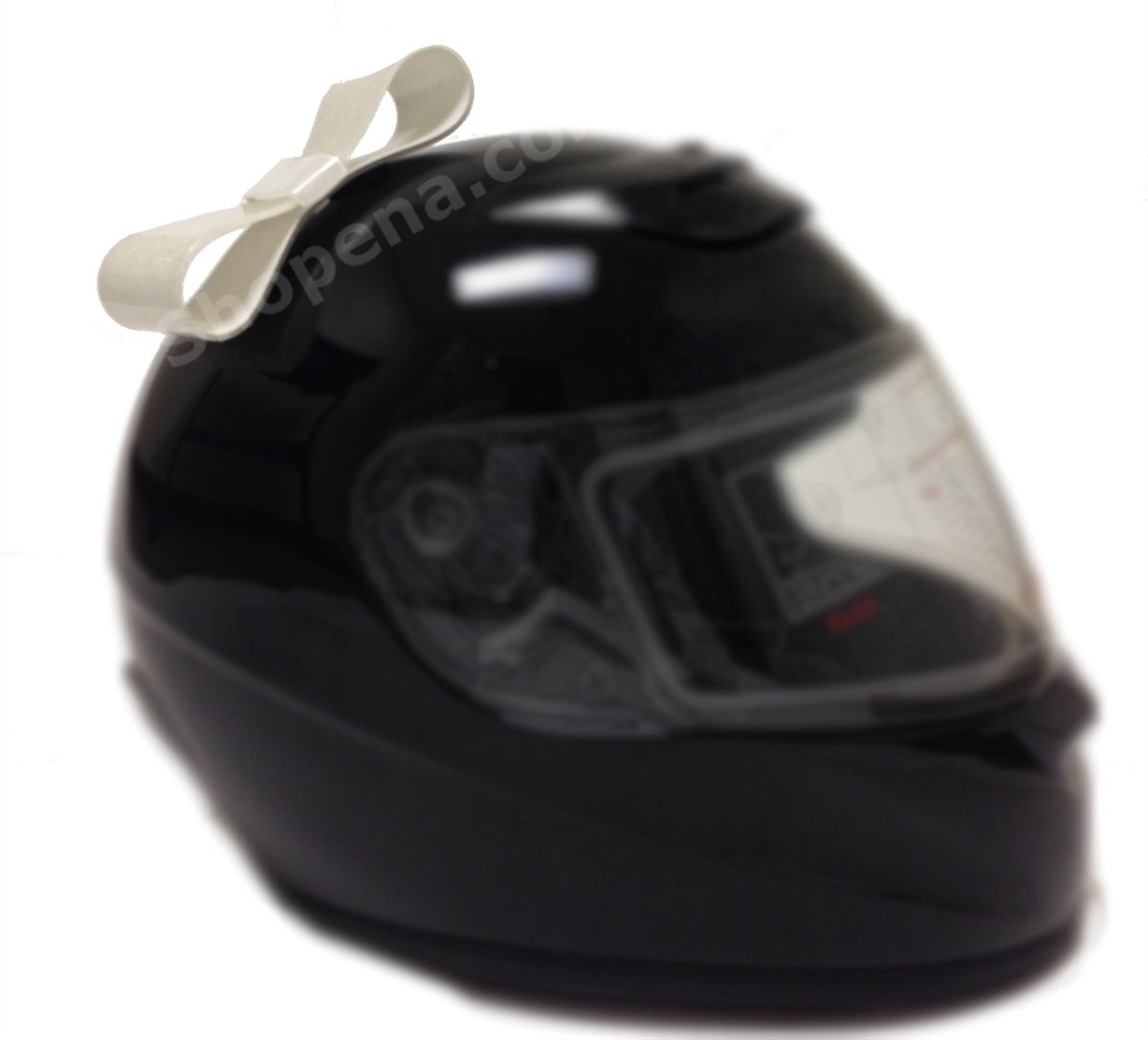 White Motorcycle Helmet Bow - Stylish Safety Accessory for Bike, Motocross & Cycling Helmets | Perfect for Riders, Bikers & Outdoor Enthusiasts