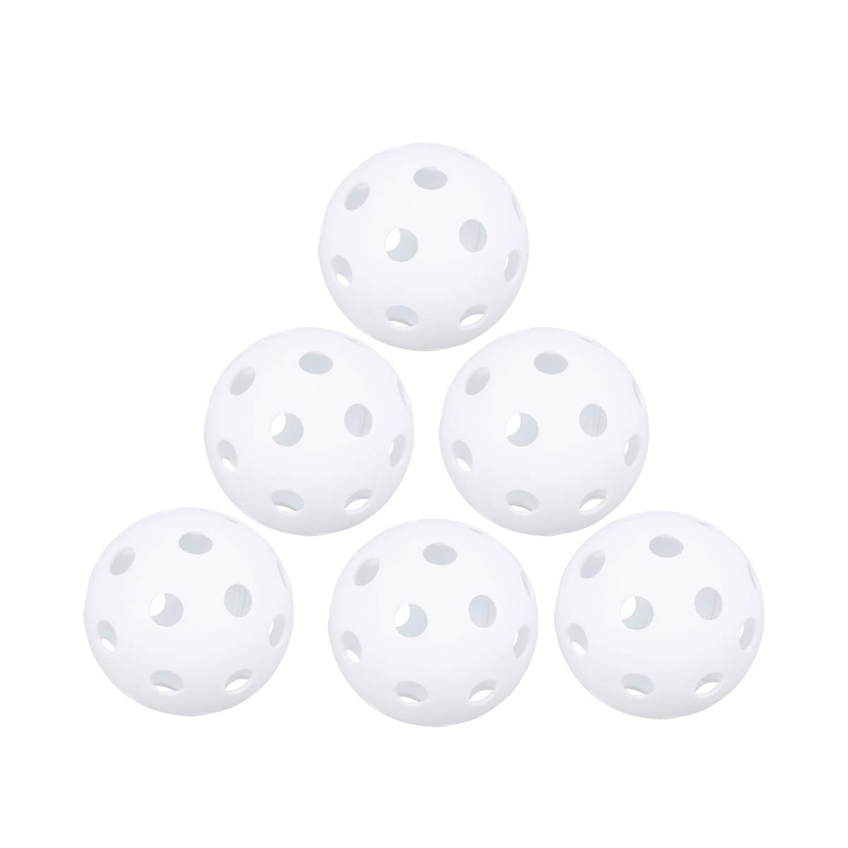 Garneck 6-Pack Plastic Golf Practice Balls - Indoor/Outdoor Training Balls for Golf, Baseball & Pickleball | Durable Sports Equipment for Backyard, Driving Range & Court Practice (Assorted Colors)