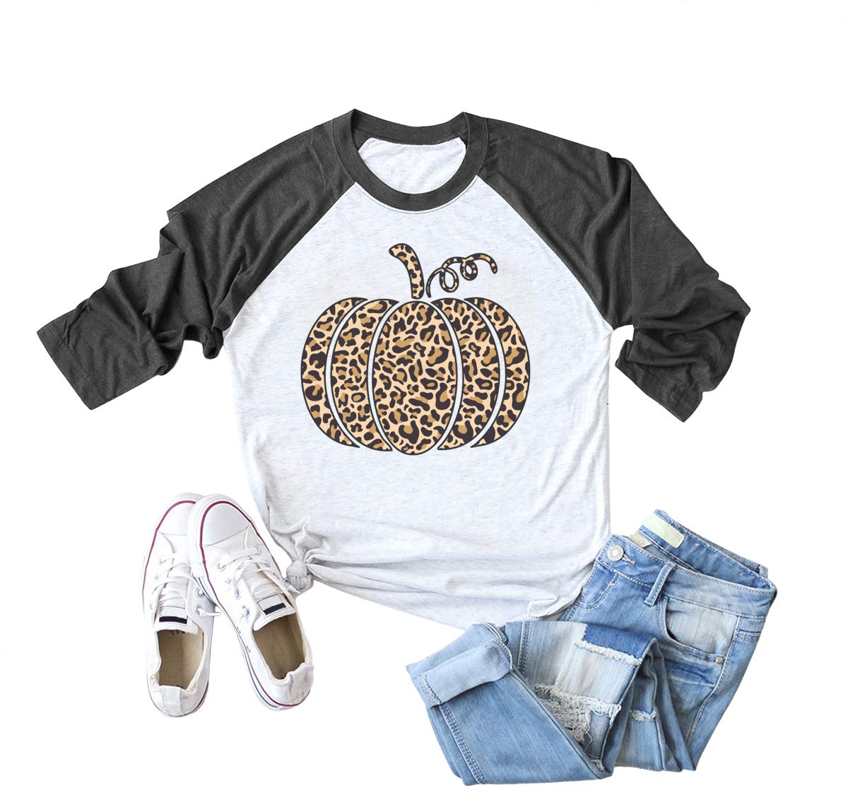 Funny Pumpkin Halloween T-Shirts for Women - Cute Fall Graphic Tees - Perfect for Halloween Parties & Autumn Outfits