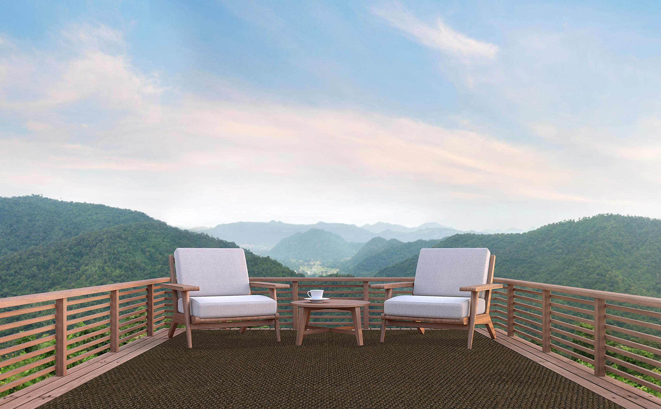 KOECKRITZ Soft Indoor/Outdoor Hobnail Style Area Rug - Lightweight Flexible Non-Slip Carpet for Living Room, Bedroom, Patio - Easy to Clean & Transport (3x12 Feet, Mocha Brown) - Perfect for Home Decor, Dorm, RV & Office Spaces